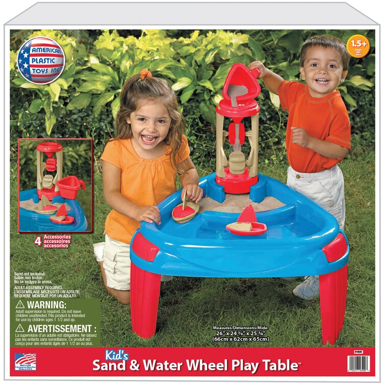 Sand and water store wheel play table